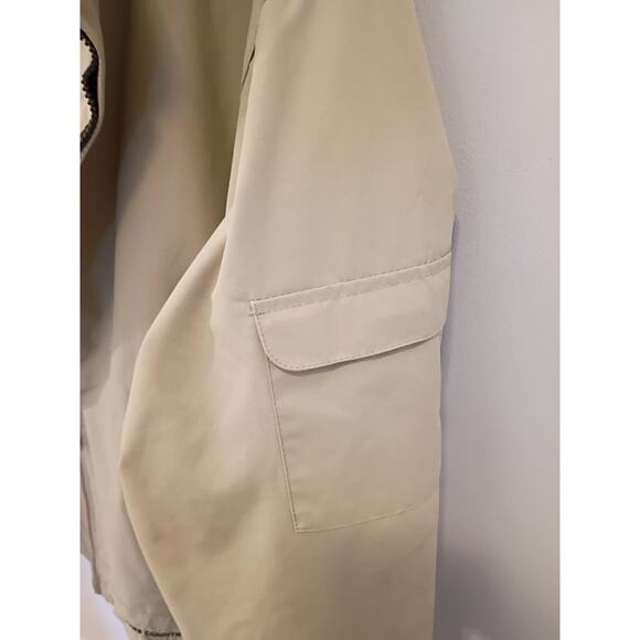 Men's Free Country Large All Weather Lightweight Hooded Jacket Khaki Black - Picture 13 of 13